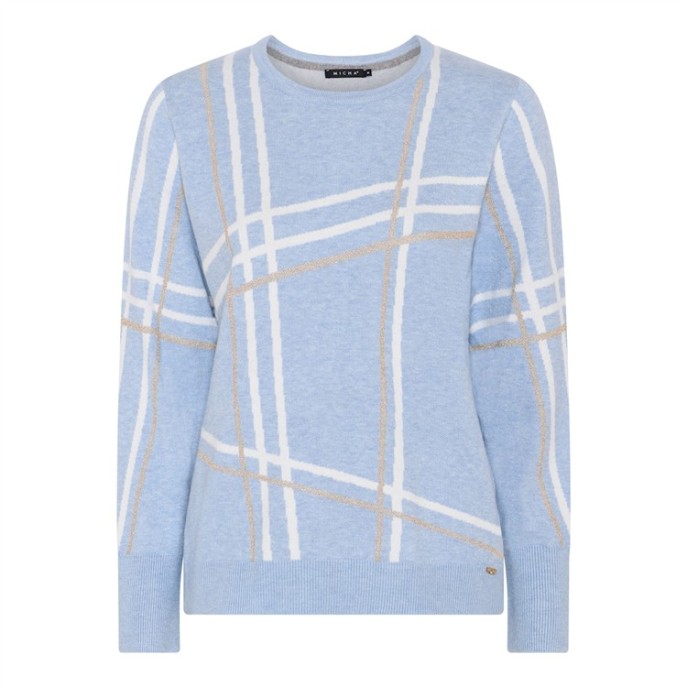 Micha Pullover grafische lijnen 183175 Blue